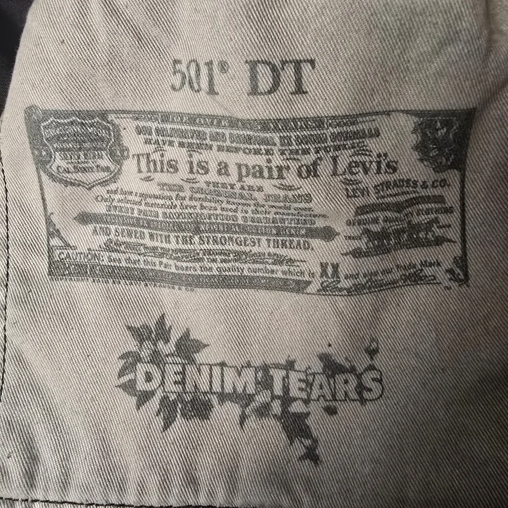 NWOT Denim Tears + Levi 501 DT Black Straight Leg Jeans Mens 34x34 Button Fly